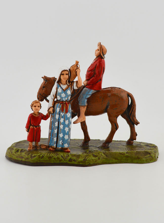 Figura de hombre a caballo y familia - 6 cm (pic 1)