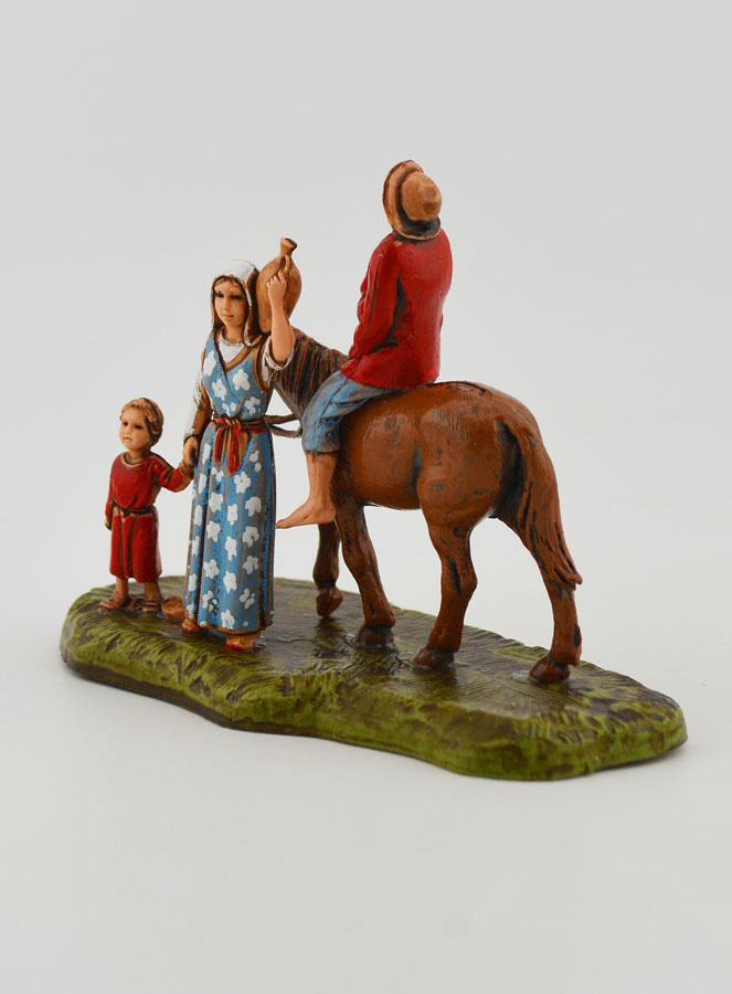 Figura de hombre a caballo y familia - 6 cm (pic 2)