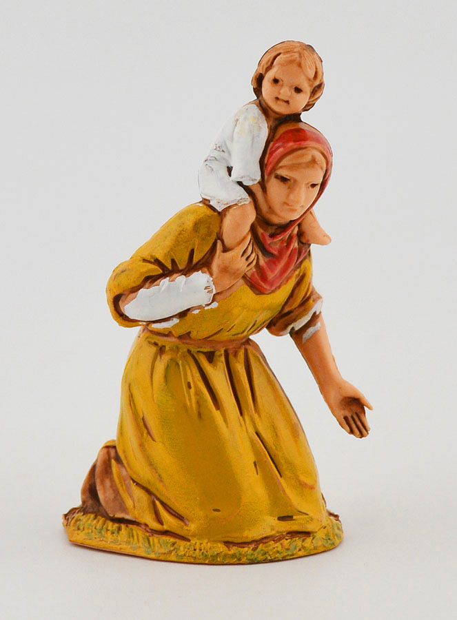 Figura de belén 'Mendiga con su hijo' - 6 cm (pic 1)