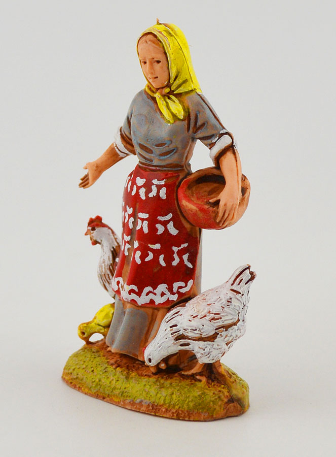Figura de campesina con gallinas - 6 cm (pic 2)