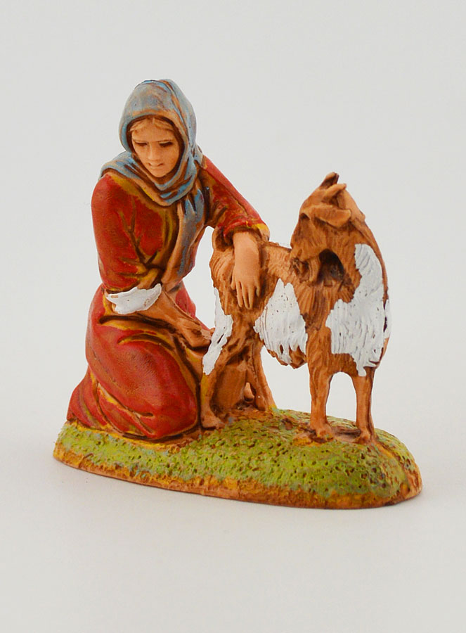 Figura de pastora ordeñando a su cabra - 6 cm (pic 2)