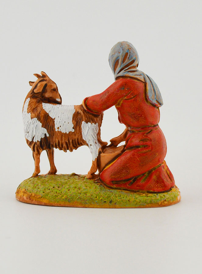 Figura de pastora ordeñando a su cabra - 6 cm (pic 4)