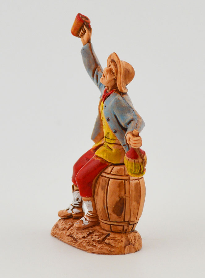 Figura de belén «Bebedor de vino sobre barril» - 6 cm (pic 2)