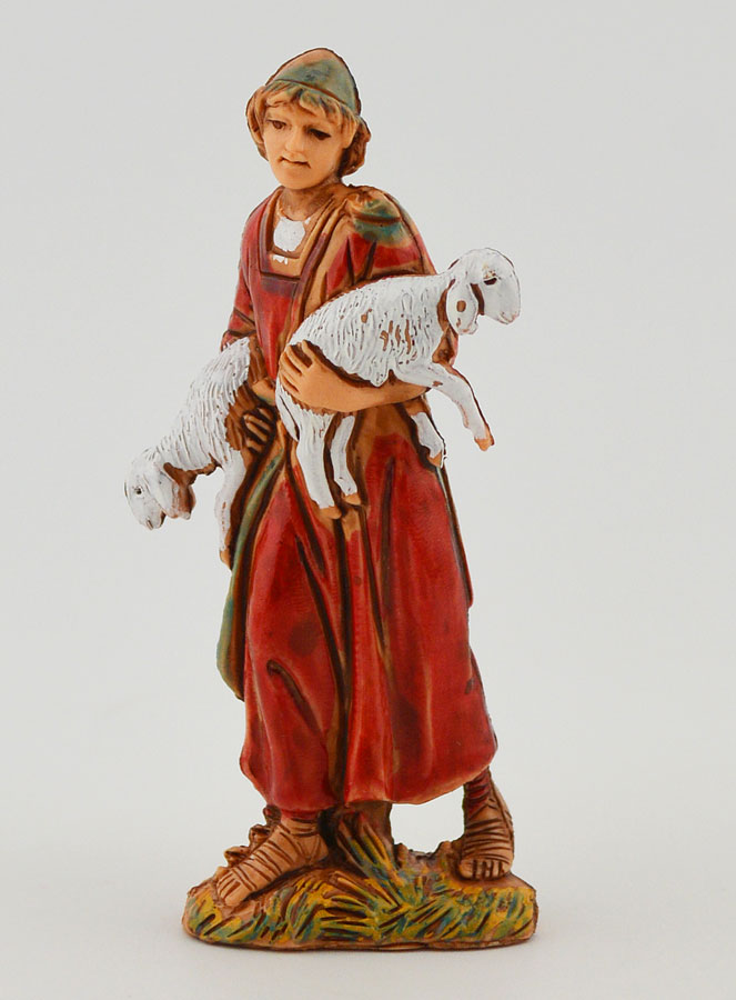 Figura de pastor cargando sus corderos - 6 cm (pic 1)
