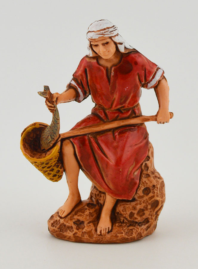Figura de pescador con su salabardo - 6 cm (pic 1)
