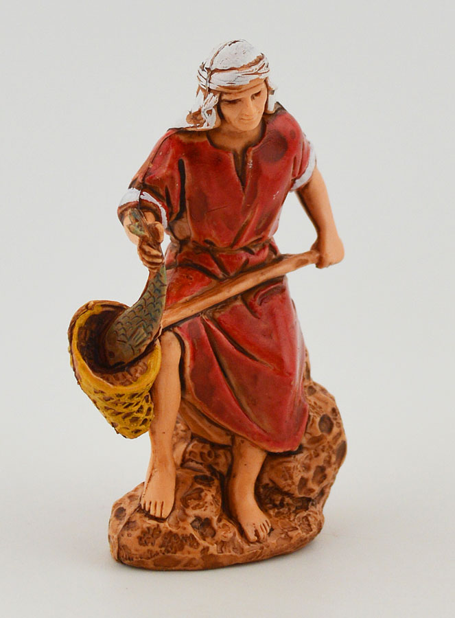 Figura de pescador con su salabardo - 6 cm (pic 3)