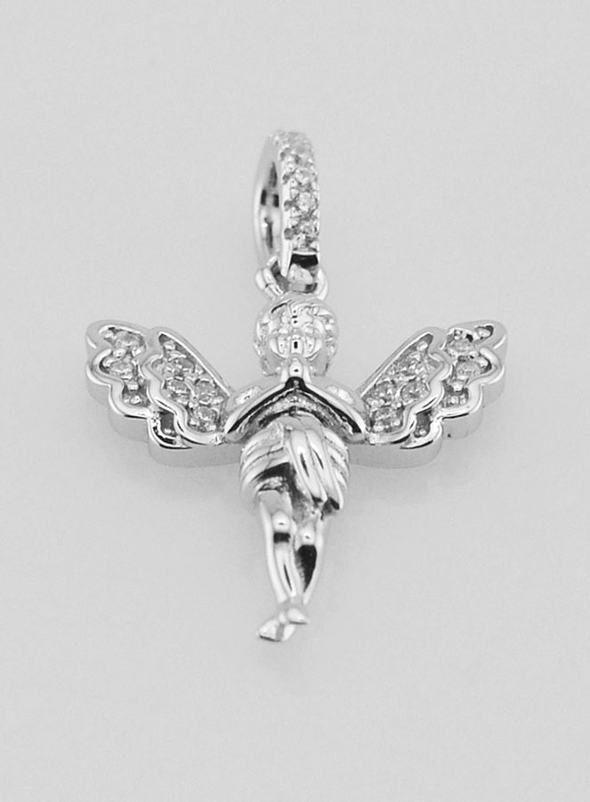 Colgante de ángel de la guarda en plata - 23mm (pic 2)
