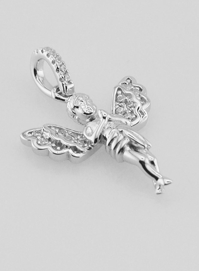 Colgante de ángel de la guarda en plata - 23mm (pic 3)