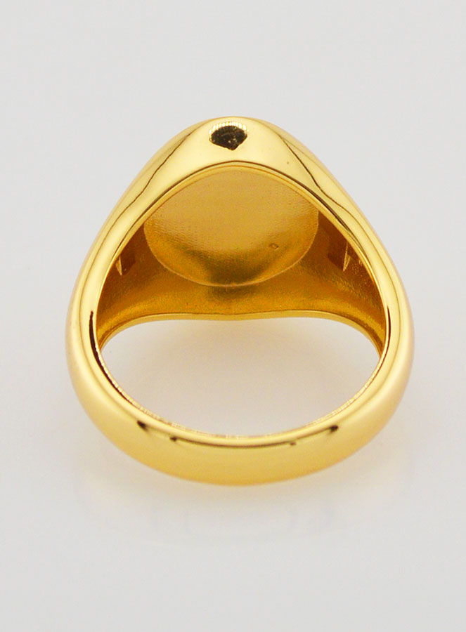 Anillo tipo sello de la Virgen Milagrosa con fondo azul - Talla 54 (pic 4)