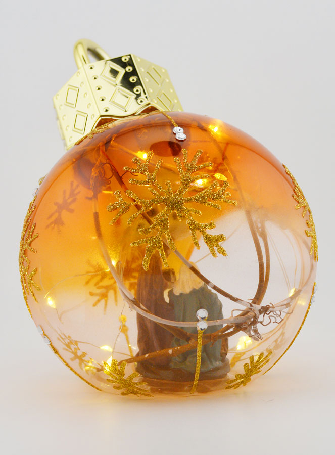 Bola de Navidad luminosa con escena del Nacimiento - 12 cm (pic 4)
