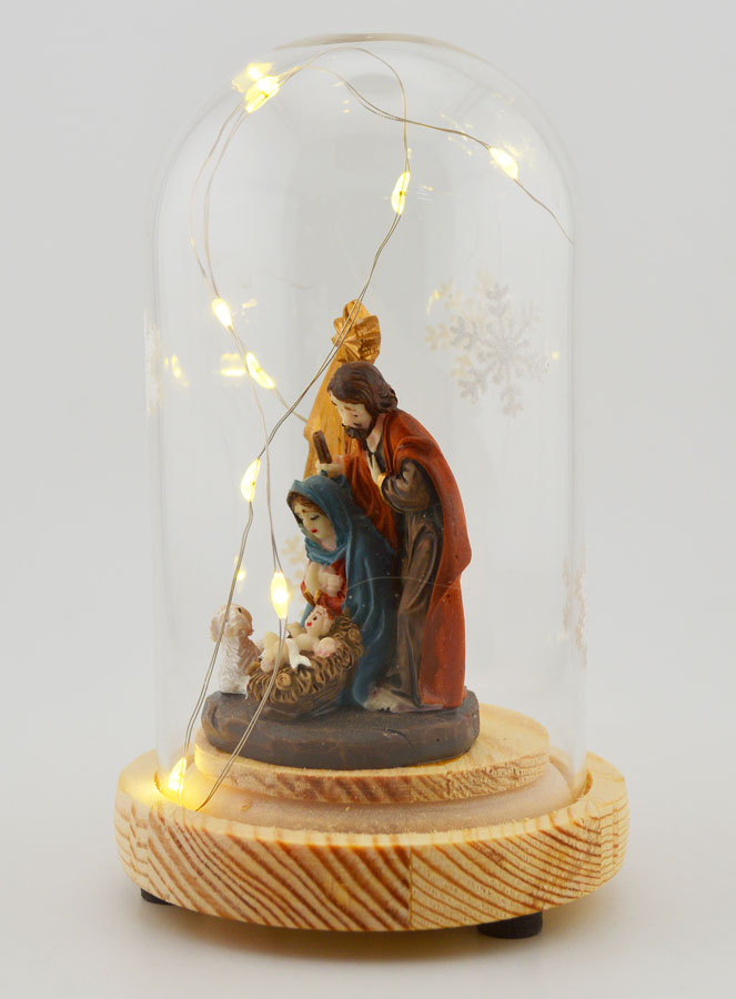 Natividade Luminosa Sob Redoma - 14cm (pic 2)