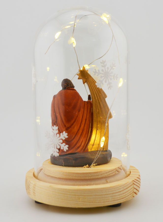 Natividade Luminosa Sob Redoma - 14cm (pic 4)