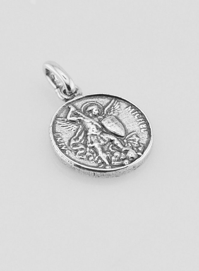 Medalha São Miguel Arcanjo em Prata 925 Banhada - 12mm (pic 3)