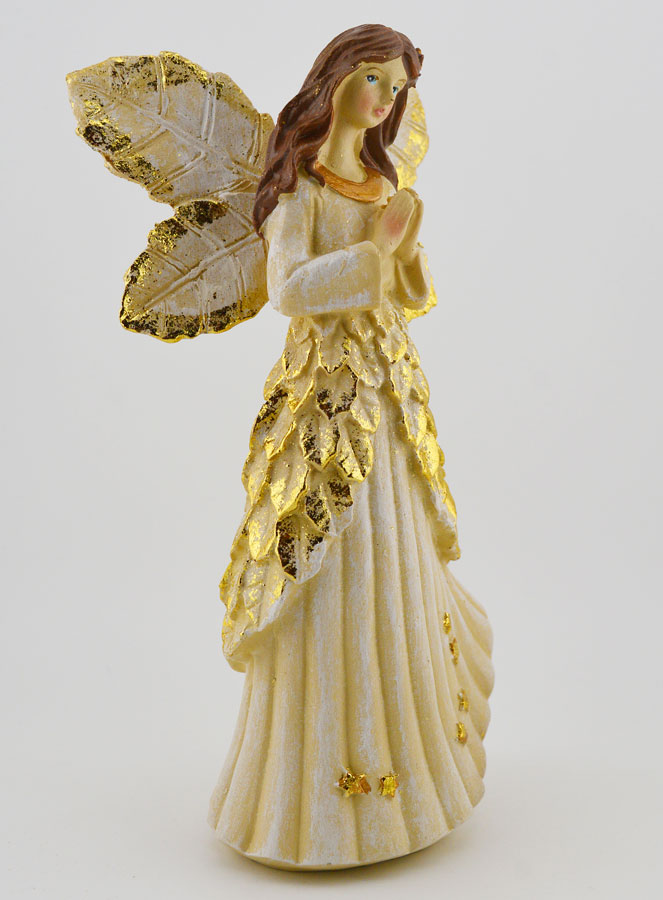 Ángel dorado con purpurina en oración - 20 cm (pic 3)