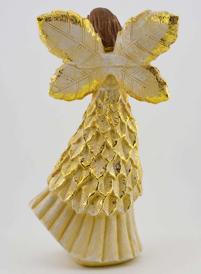 Ángel dorado con purpurina en oración - 20 cm (pic 4)