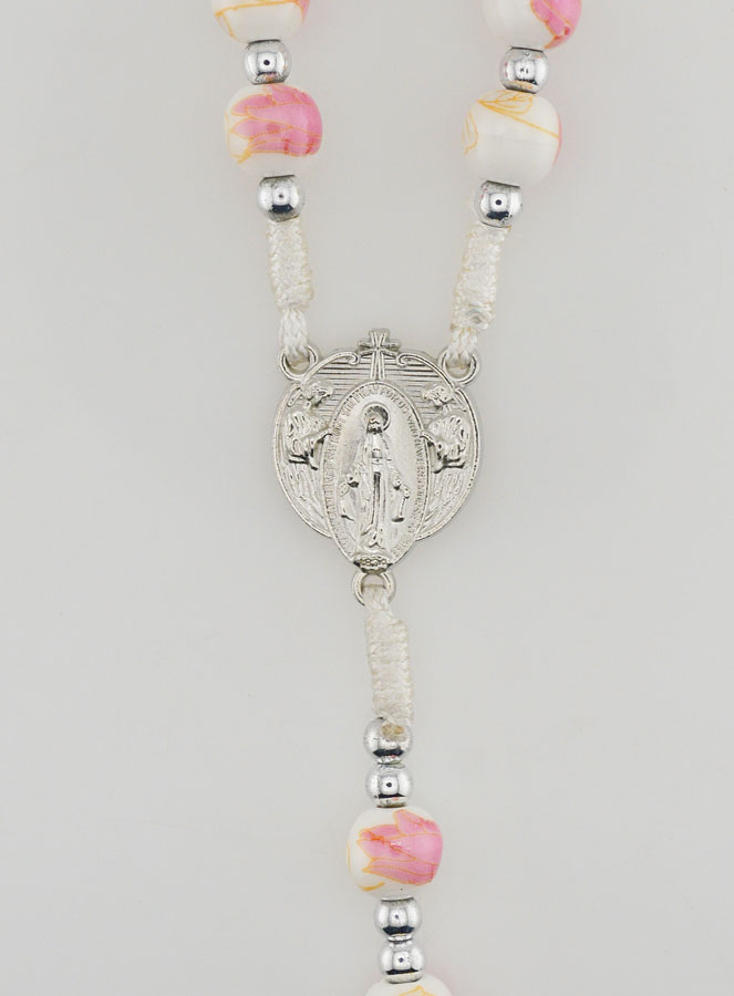 Rosario de la Medalla Milagrosa en cerámica - Rosa (pic 4)