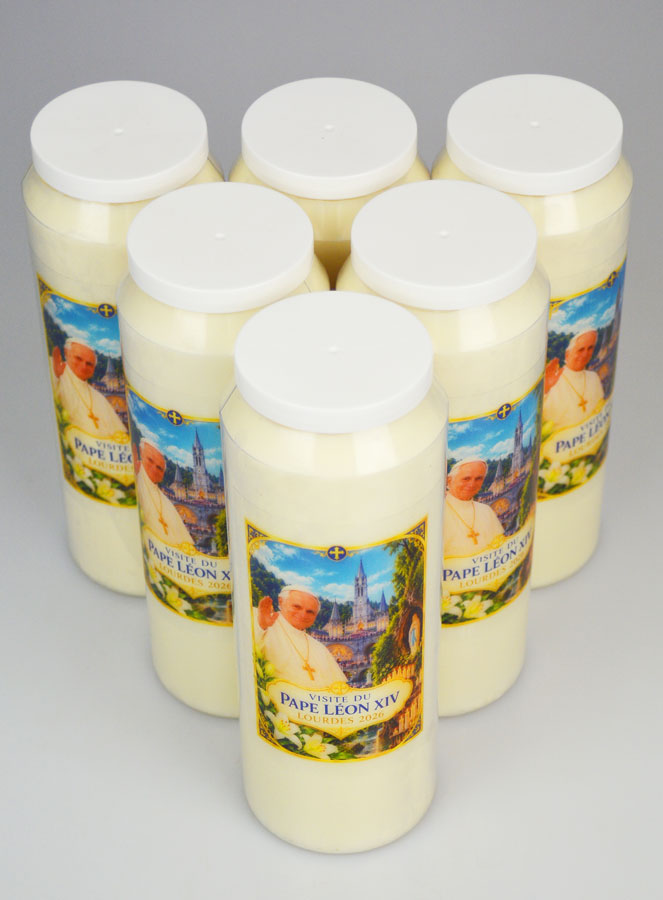 Conjunto de 6 Velas de Novena Papa Leão XIV em Lourdes 2026 (pic 2)