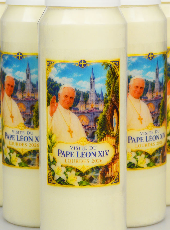Conjunto de 6 Velas de Novena Papa Leão XIV em Lourdes 2026 (pic 3)