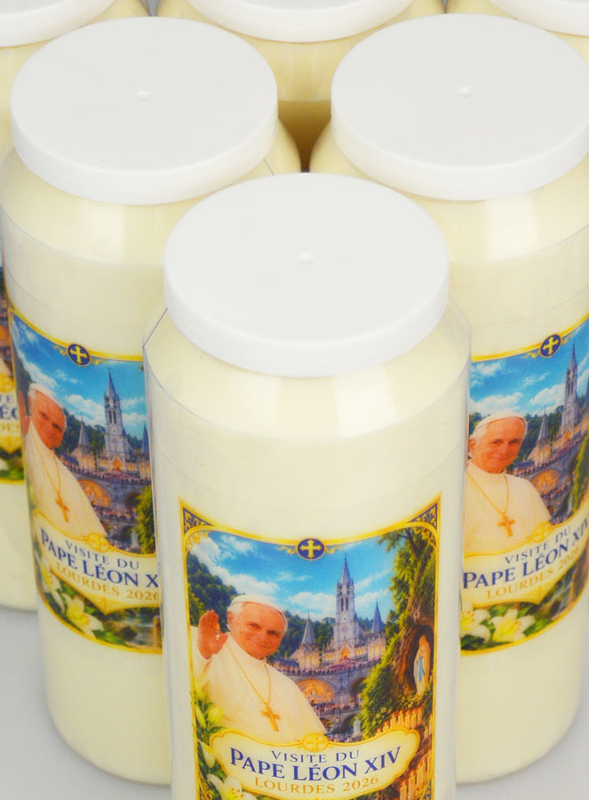 Conjunto de 6 Velas de Novena Papa Leão XIV em Lourdes 2026 (pic 4)