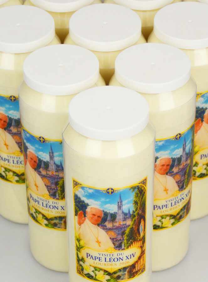 Conjunto de 10 Velas de Novena Papa Leão XIV em Lourdes (pic 4)