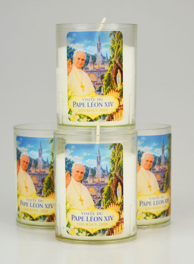 4 Velas Votivas Papa Leão XIV em Lourdes (pic 1)