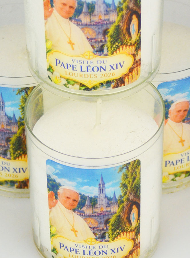 4 Velas Votivas Papa Leão XIV em Lourdes (pic 4)