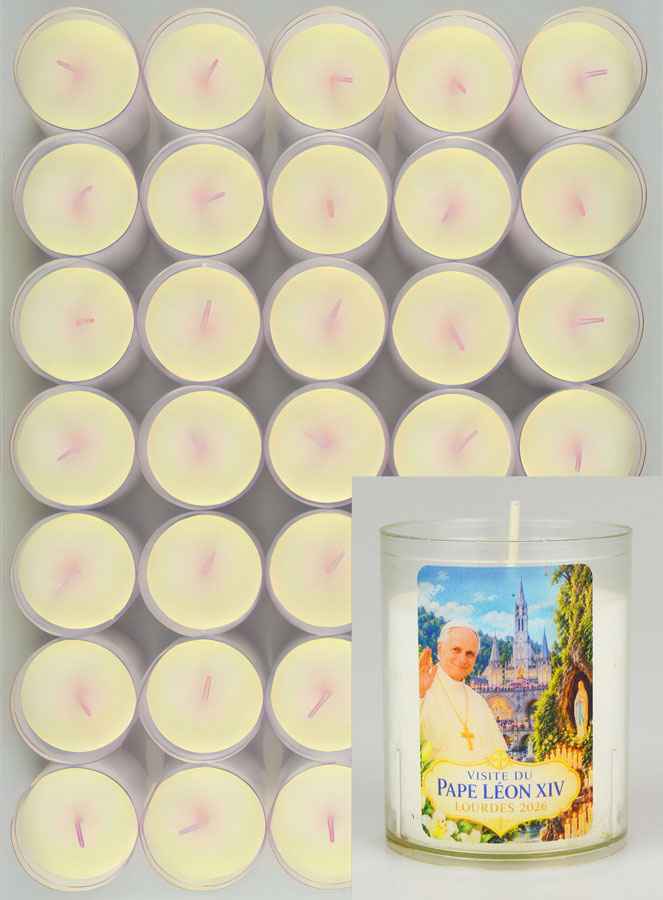 48 Velas Votivas Papa Leão XIV em Lourdes (pic 1)