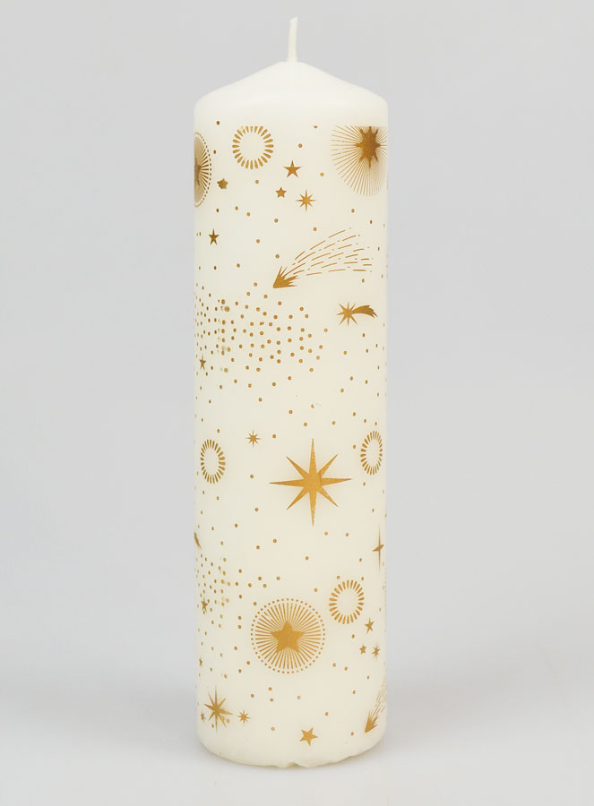 Vela do Advento Branca e Dourada - 18cm (pic 1)