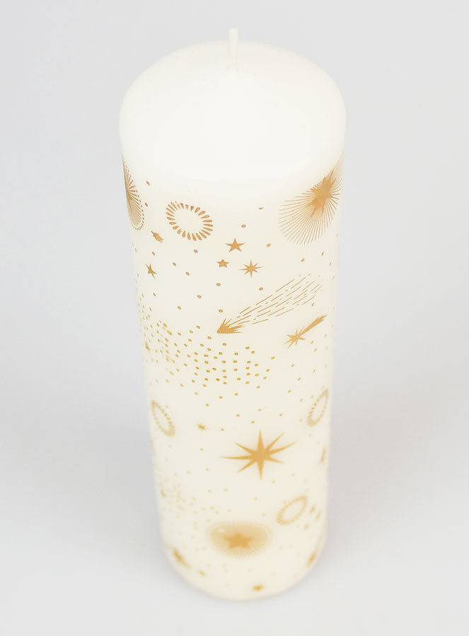 Vela do Advento Branca e Dourada - 18cm (pic 2)