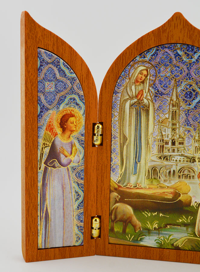 Icono Tríptico de Lourdes de Madera (pic 3)