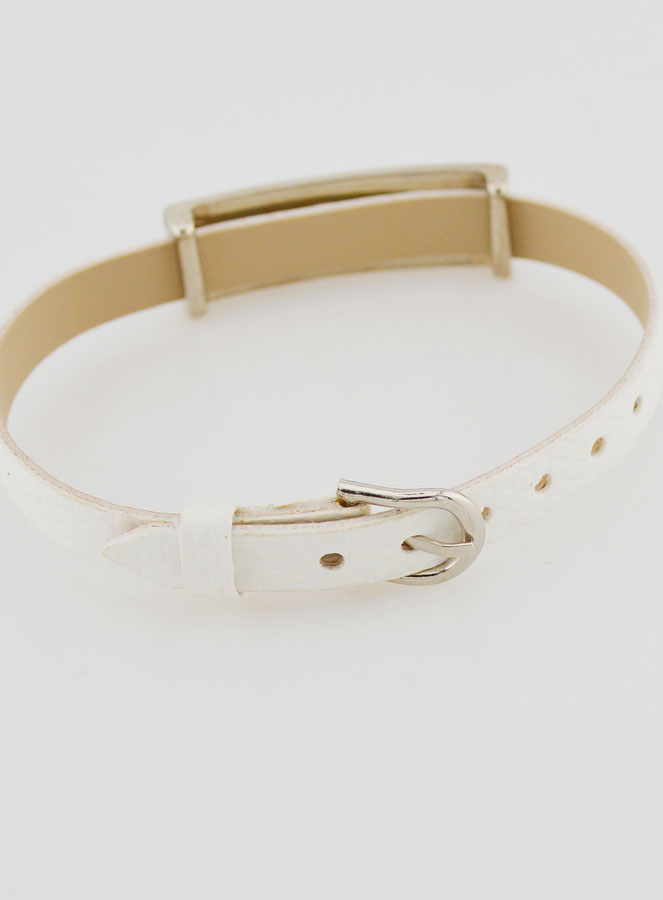 Pulsera de los Santos de Cuero Blanco (pic 4)