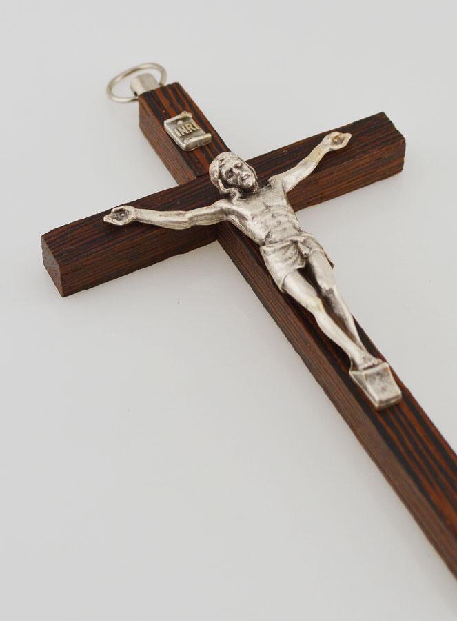 Crucifixo em Madeira com Cristo em Metal Prateado (pic 3)