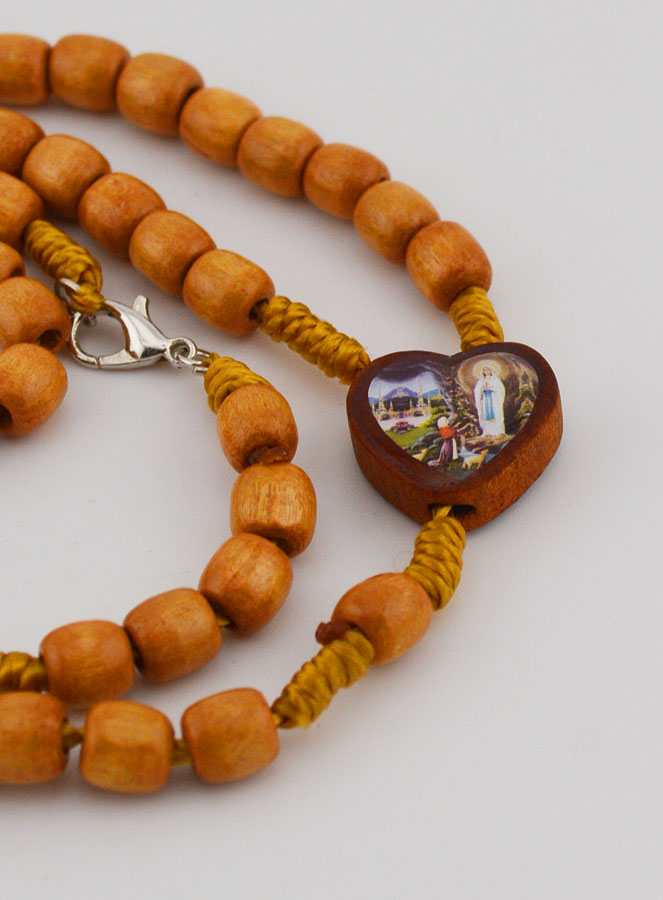 Rosario de Madera Imagen Corazón de Lourdes (pic 3)