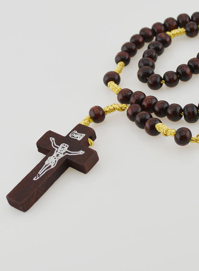 Rosario de Madera Oscura en Cordón (pic 4)