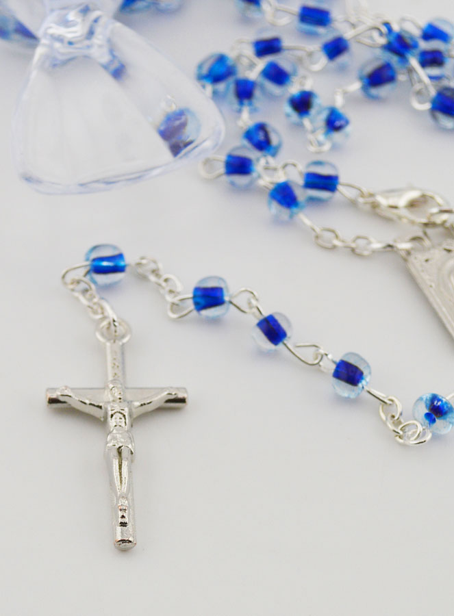 Rosario Para Niño Cuentas Azules Cajita Caramelo (pic 3)