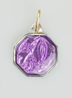 Medalla Nuestra Señora de Lourdes 11mm - Violeta (pic 1)