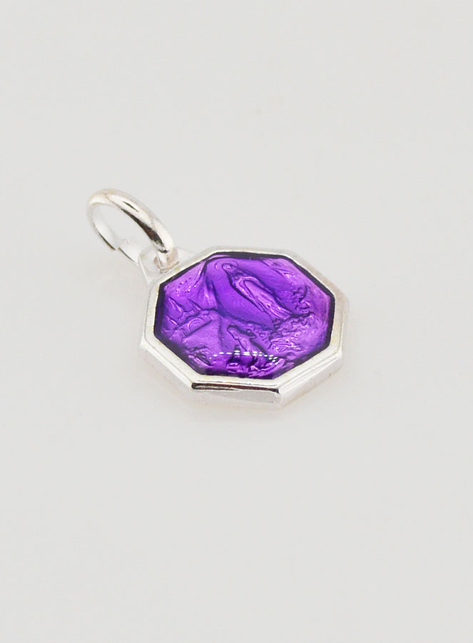 Medalla Nuestra Señora de Lourdes 11mm - Violeta (pic 3)