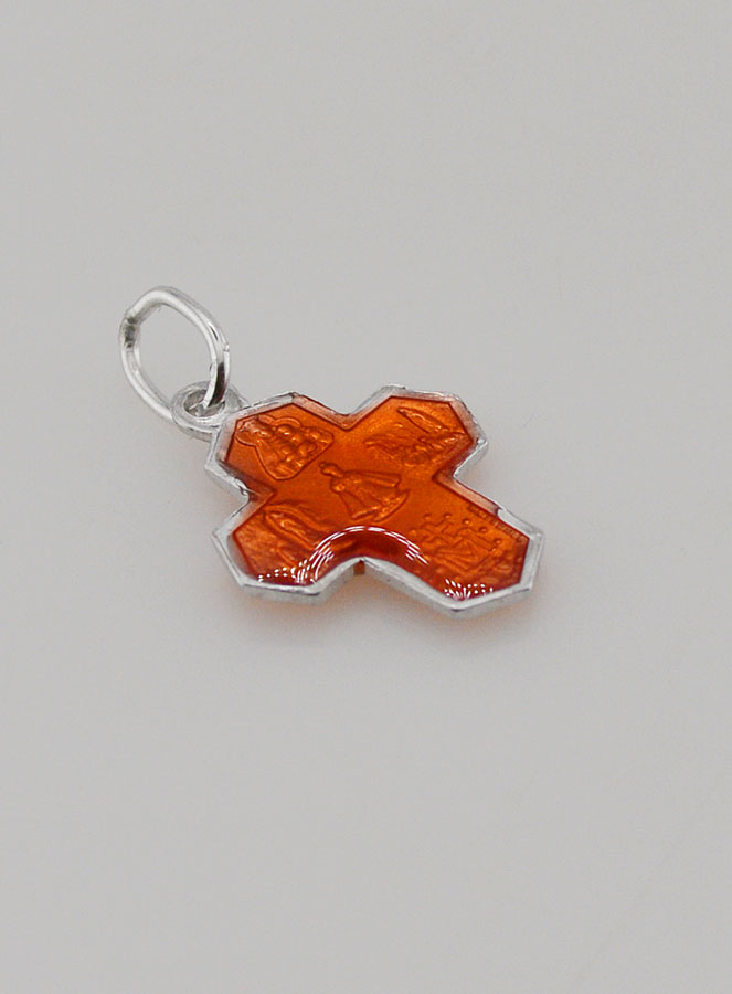 Colgante Cruz de los Santos 15 mm - Naranja (pic 4)