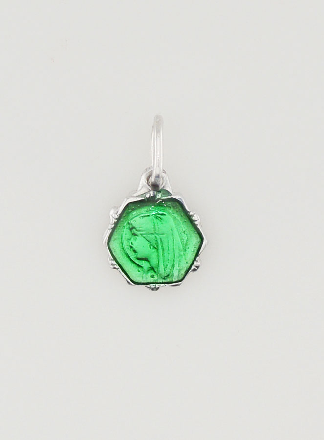 Medalla Virgen María 8mm - Verde (pic 3)