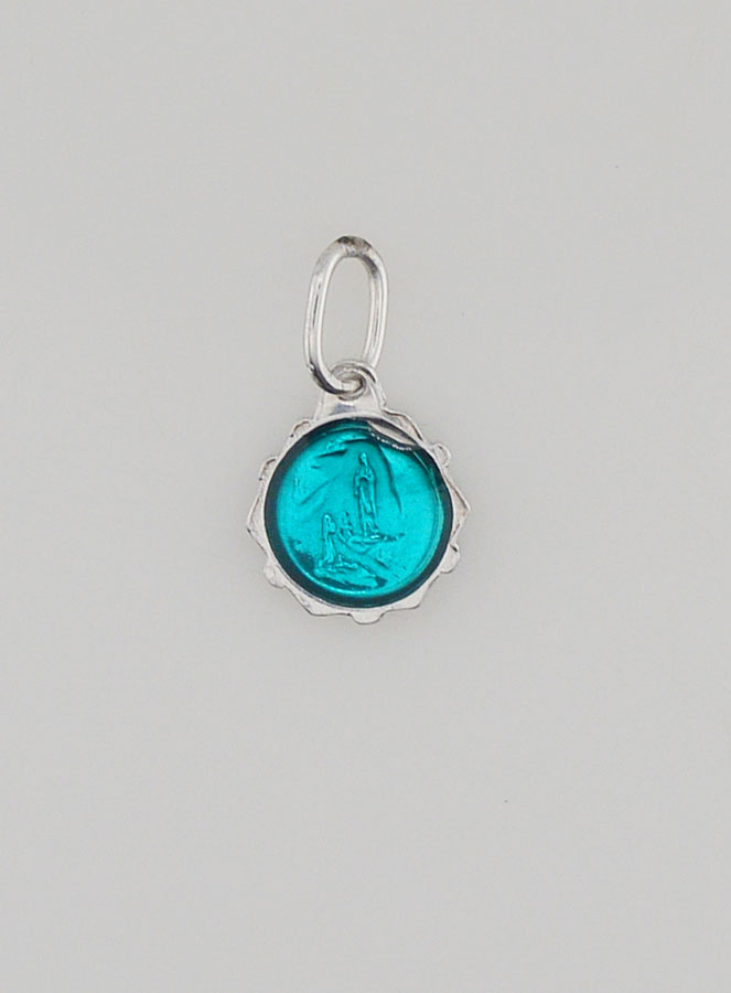 Medalla Virgen María 8mm - Turquesa (pic 4)