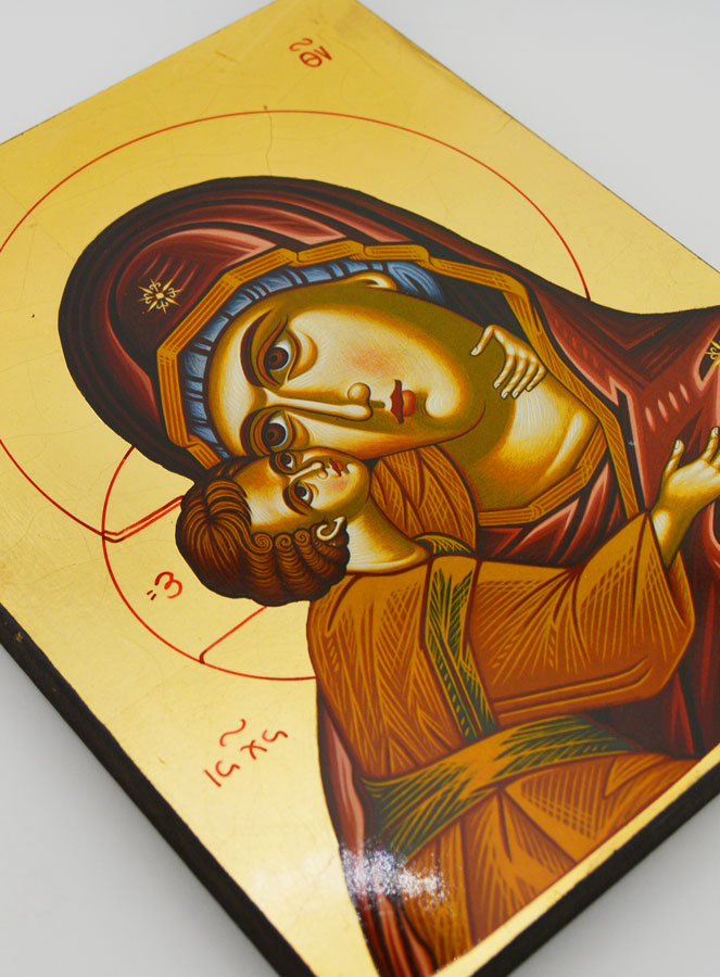 Icono Virgen de Korsun - Velo Rojo - 25 cm (pic 3)