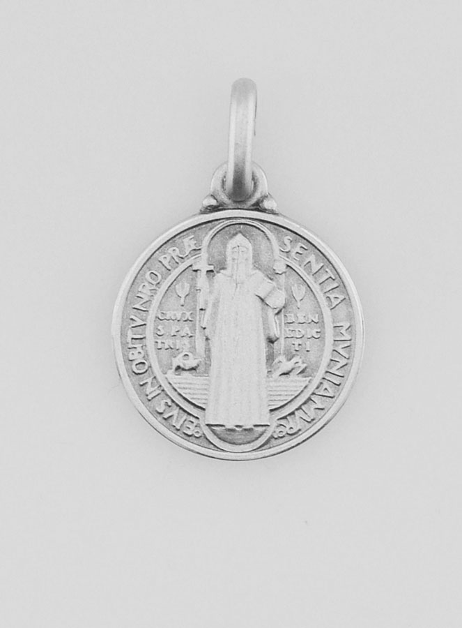 Medalla San Benito de Plata de Ley - 14 mm (pic 4)