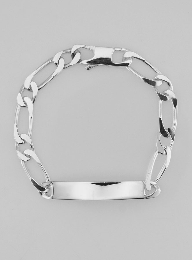 Pulseira Gourmette em Prata 19 cm - Malha Figaro 7 mm (pic 3)
