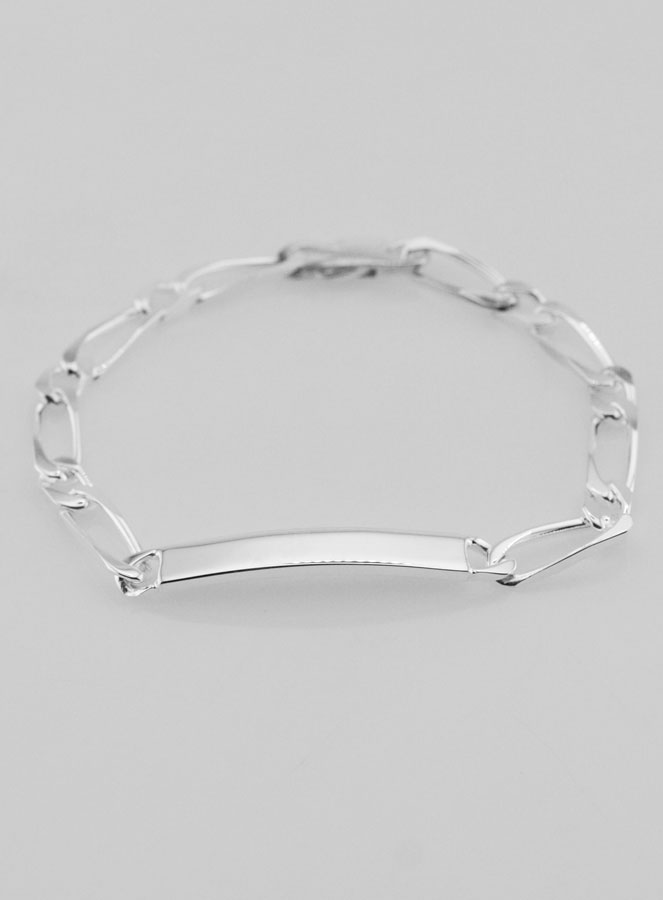 Pulseira Gourmette em Prata Maciça 18 cm - Malha Figaro 5mm (pic 4)