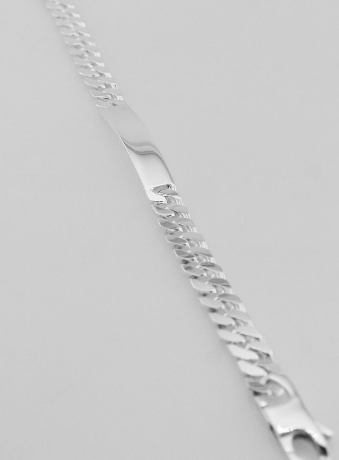 Pulseira Gourmette identidade em Prata 19cm - Malha 7mm (pic 2)