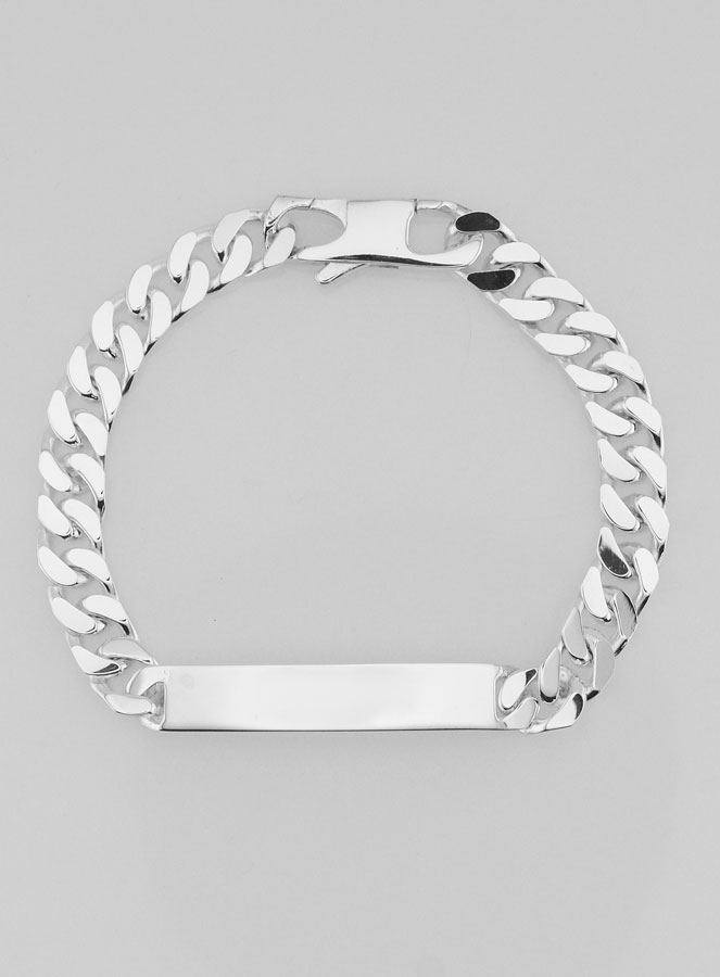 Pulseira Gourmette identidade em Prata 19cm - Malha 7mm (pic 3)