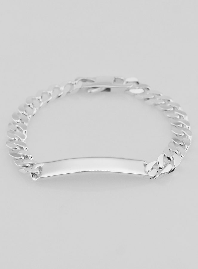 Pulseira Gourmette identidade em Prata 19cm - Malha 7mm (pic 4)