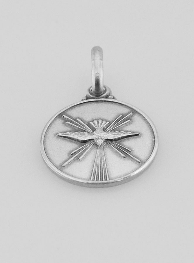 Medalla Paloma del Espíritu Santo de Plata de Ley - 14mm (pic 2)