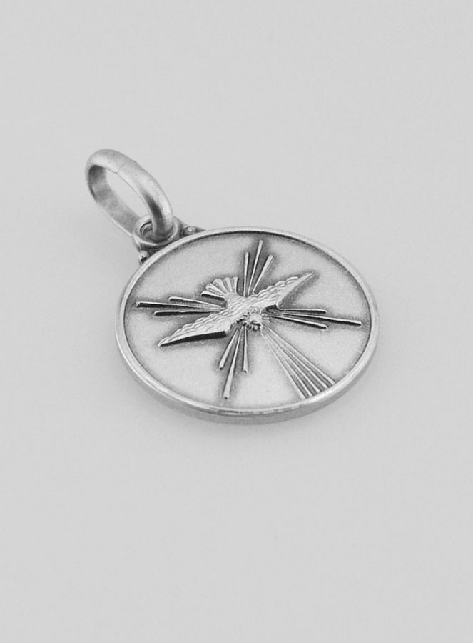 Medalla Paloma del Espíritu Santo de Plata de Ley - 14mm (pic 3)