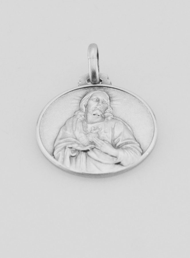Medalla Sagrado Corazón de Jesús de Plata de Ley - 18mm (pic 2)